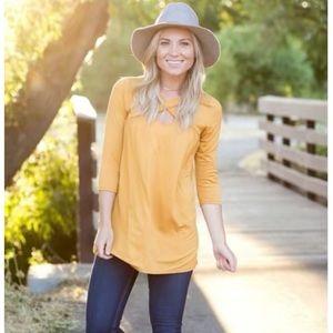 Criss cross neck babydoll tunic